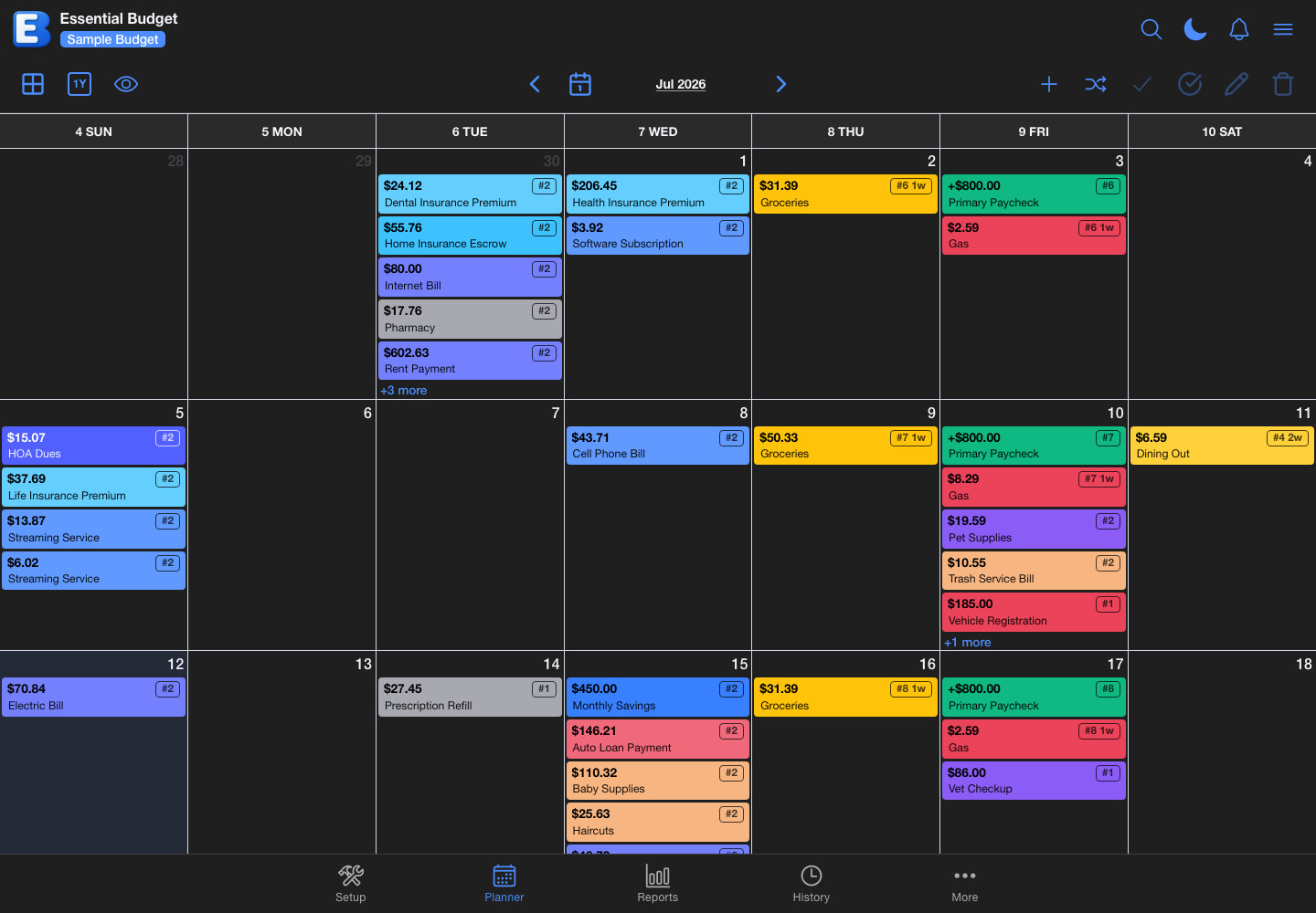 Planner Calendar View